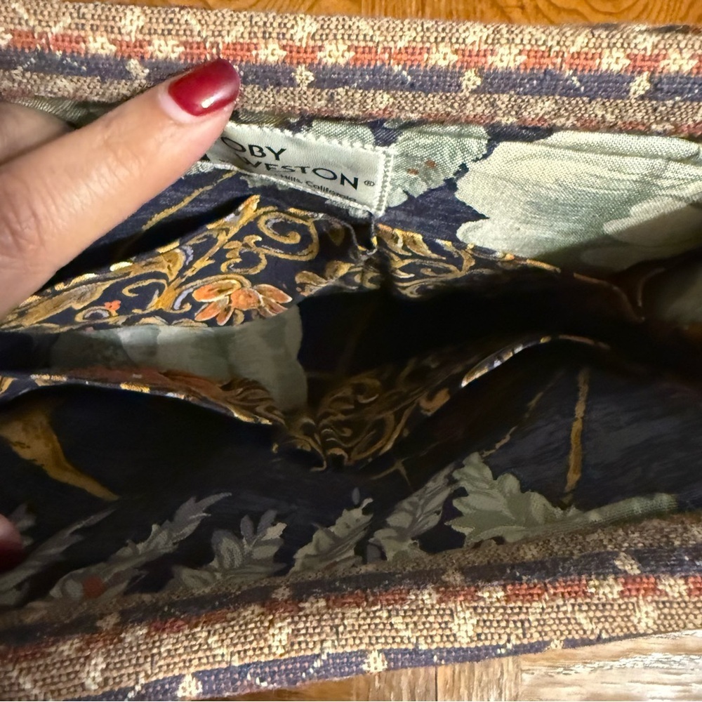 Vintage Toby Weston Woodland Hills Textile Tapestry Multi-Color Purse Bag Tote - Picture 8 of 14